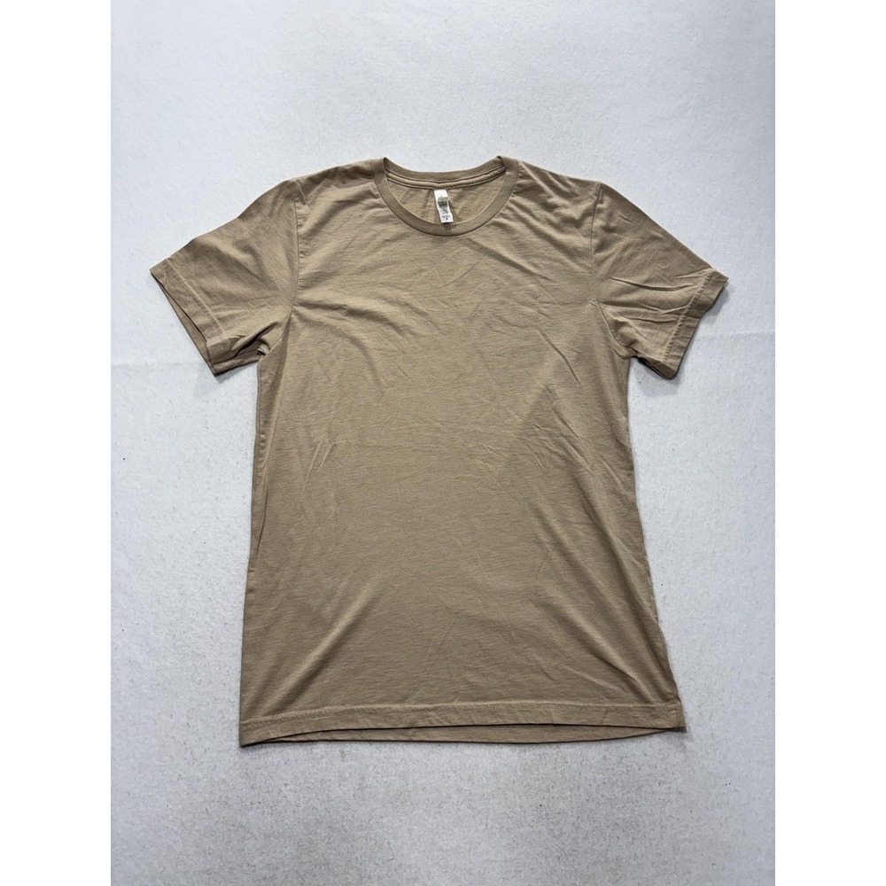 Bella + Canvas Shirt Mens Medium Beige Crew Neck Short Sleeve Basic Tee Casual